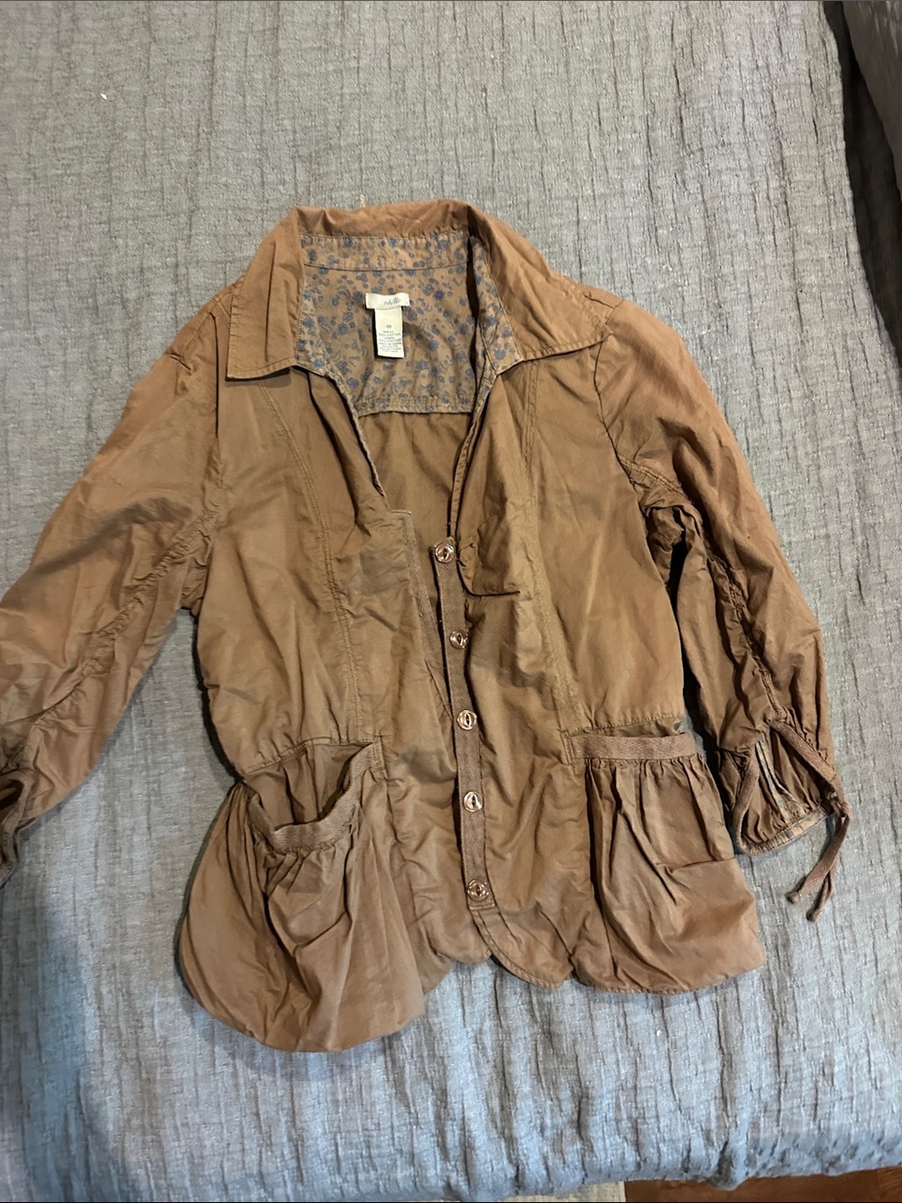 Odille - Anthropologie Rustic Brown Button-Front Utility Jacket